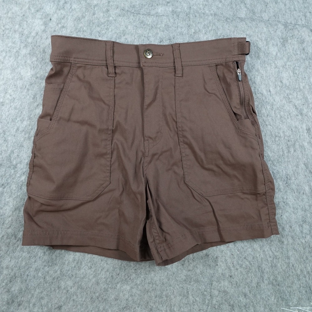 Prana Shorts Women 6 Brown High Rise Nylon Stretch Hiking Outdoor Utility
